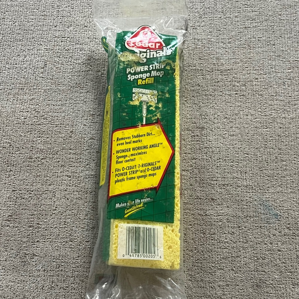 O-Cedar Originals Power Strip Sponge Mop Refill Yellow Green 041785002056